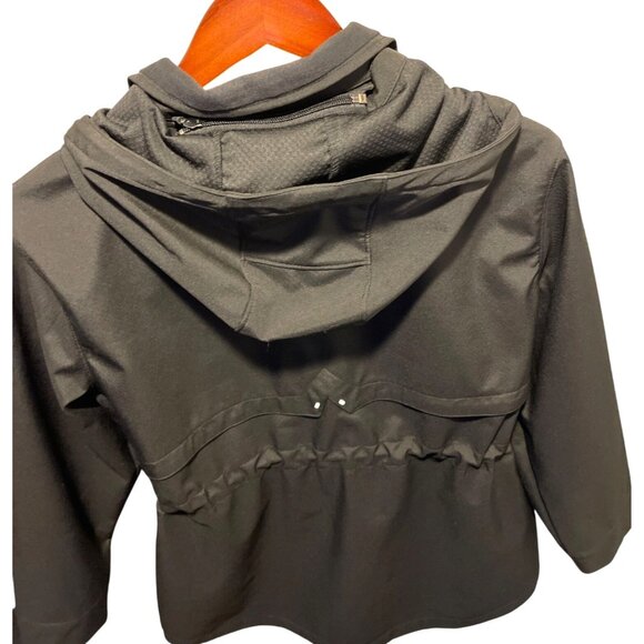 Gerry Womens Black Softshell Hooded Jacket Size XL Adjustable Waist Zip Pockets - Picture 5 of 8